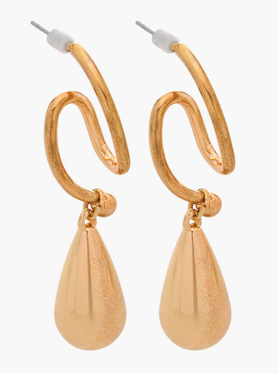 Gold Tone Tear Drop Earrings with Pushback Closure