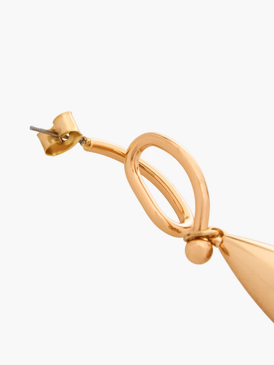 Gold Tone Tear Drop Earrings with Pushback Closure