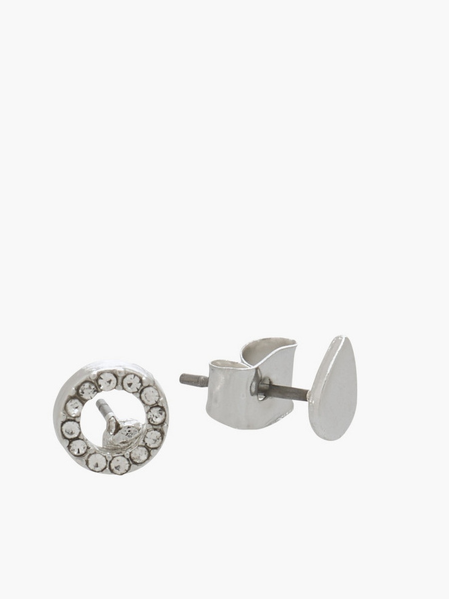 Pack of 20 Silver Tone Embellished Stud Earrings with Pushback Closure