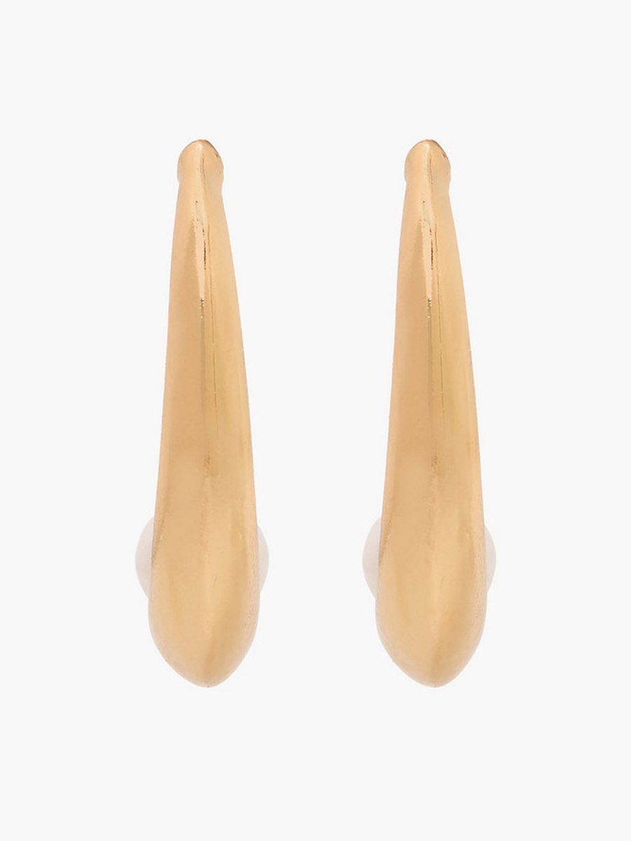 Metallic Hoop Earring with Pushback Closure