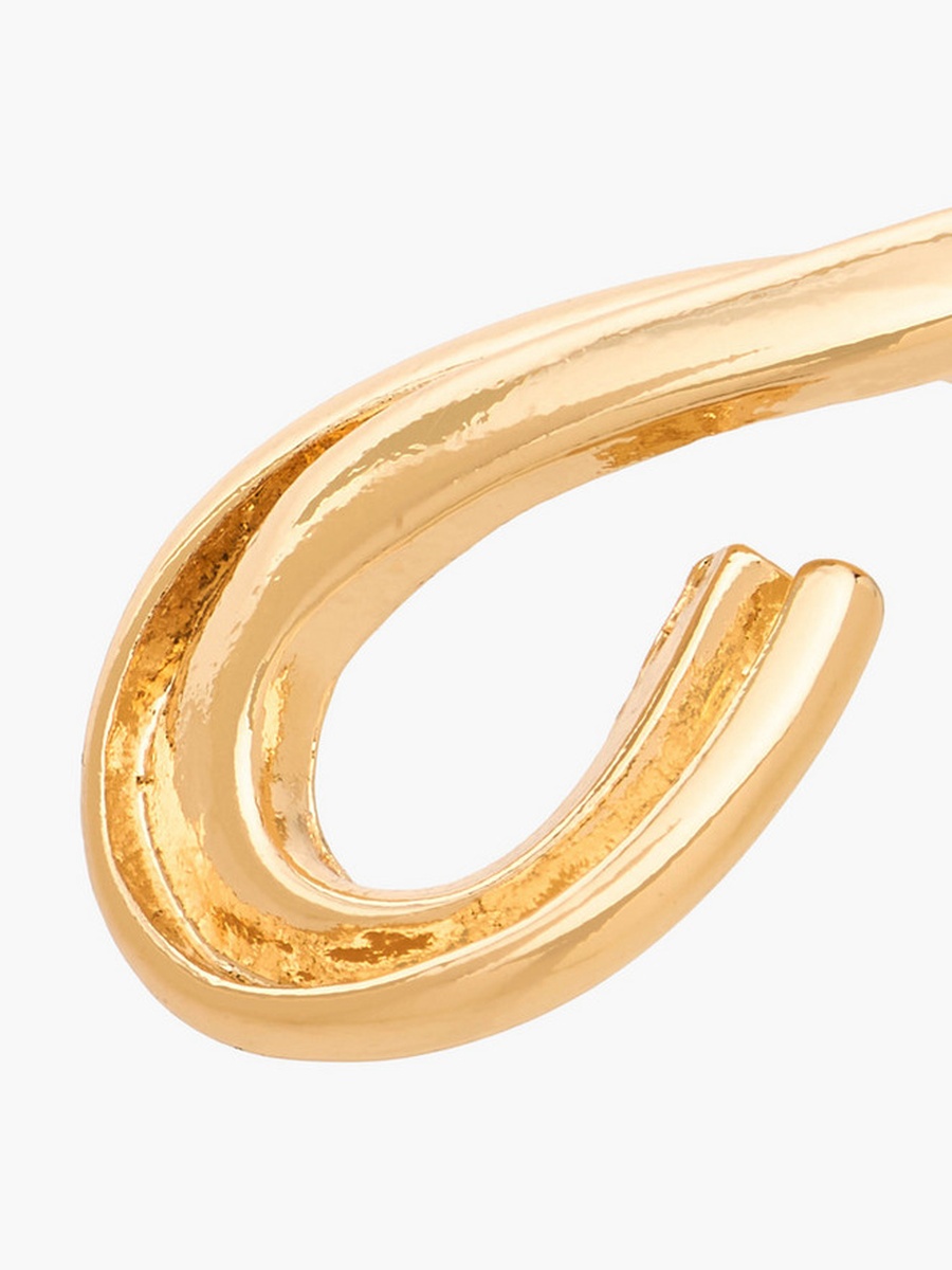 Gold Tone Twisted Stud Earrings with Pushback Closure