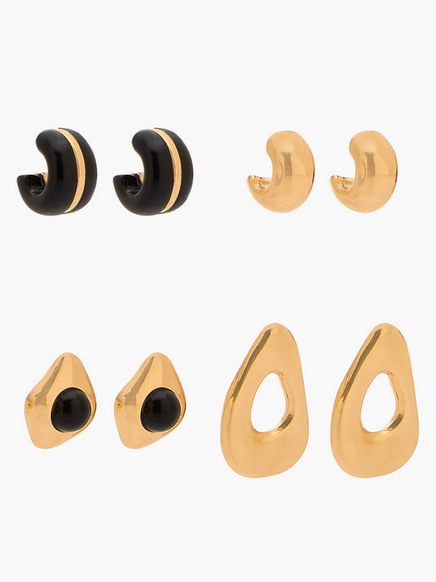 Pack of 4 Resin Hoop Earrings with Pushback Closure