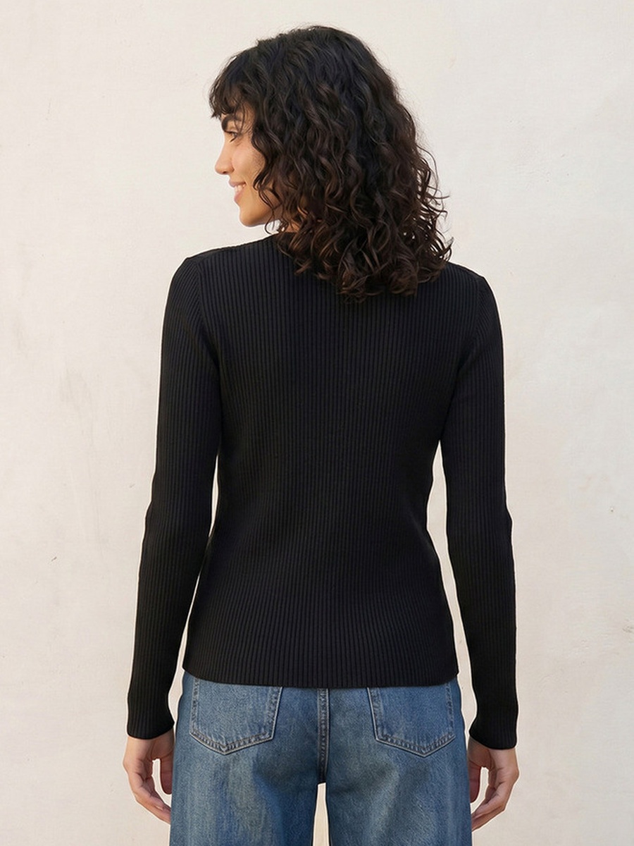 Textured Round Neck Cardigan