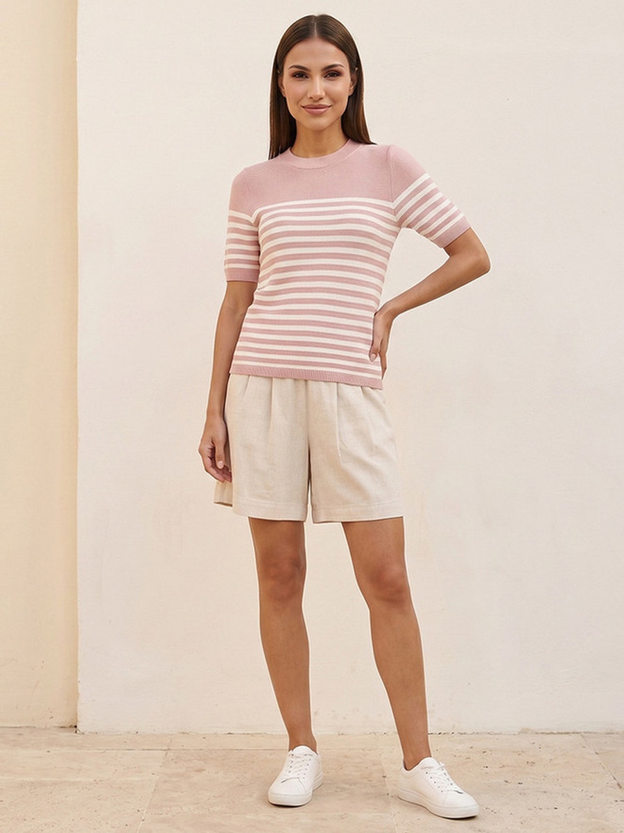 Ottoman Striped Crew Neck Sweater