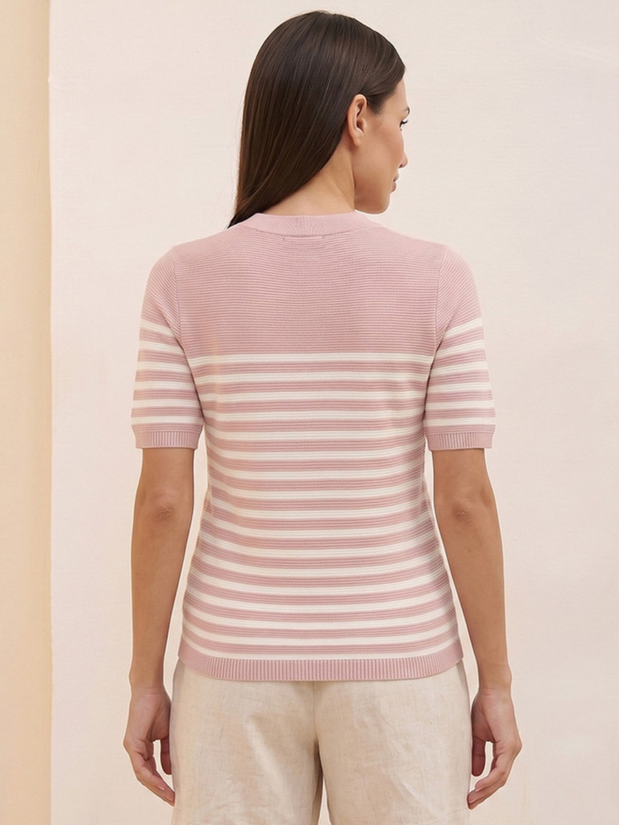Ottoman Striped Crew Neck Sweater