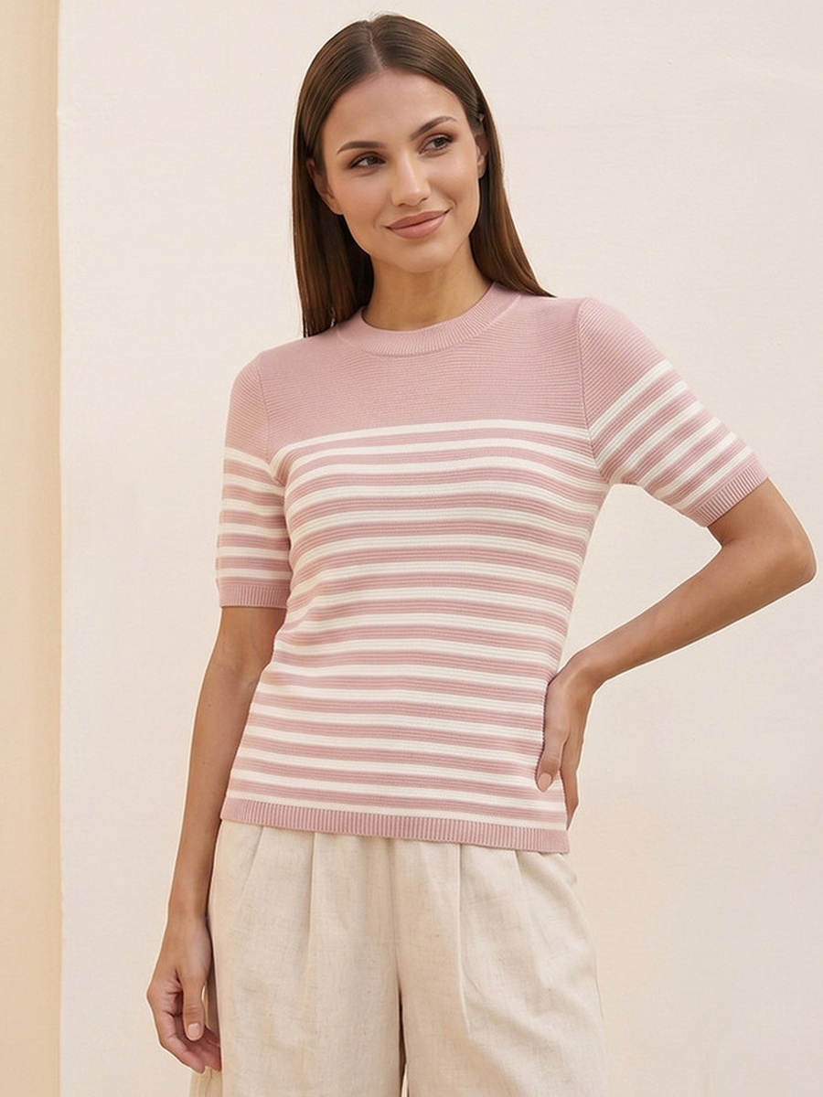 Ottoman Striped Crew Neck Sweater