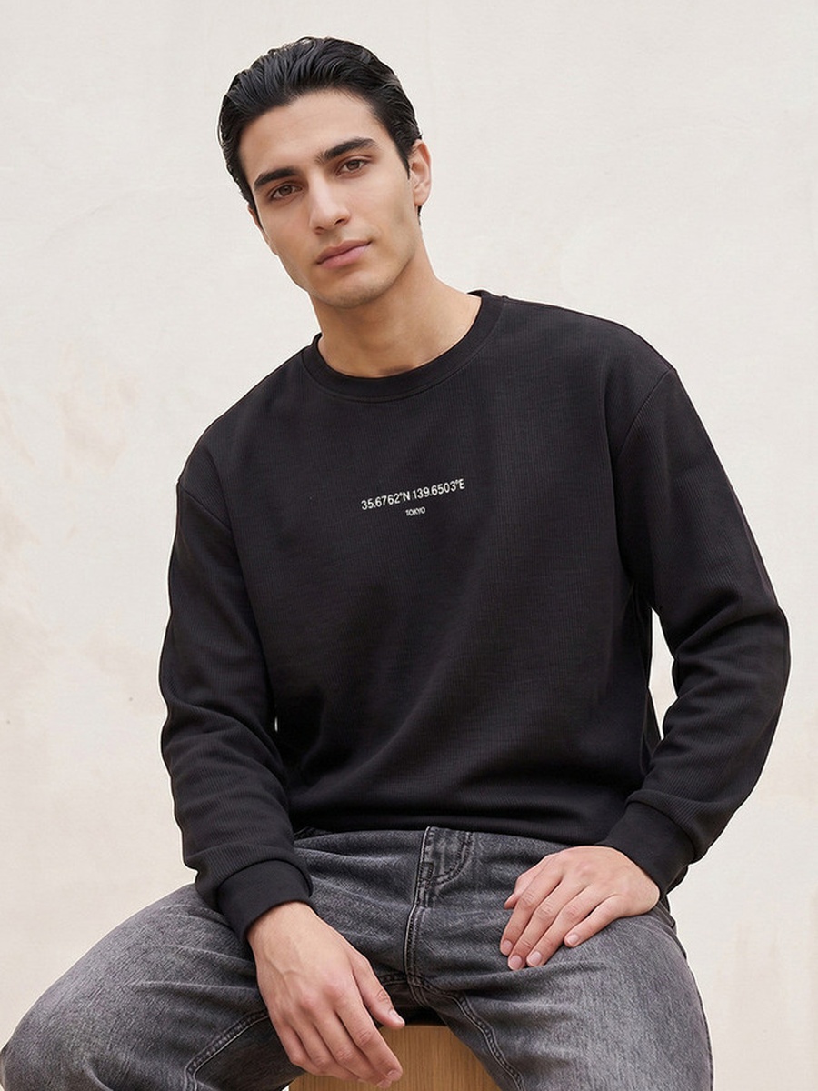 Relaxed Fit Textured Sweatshirt