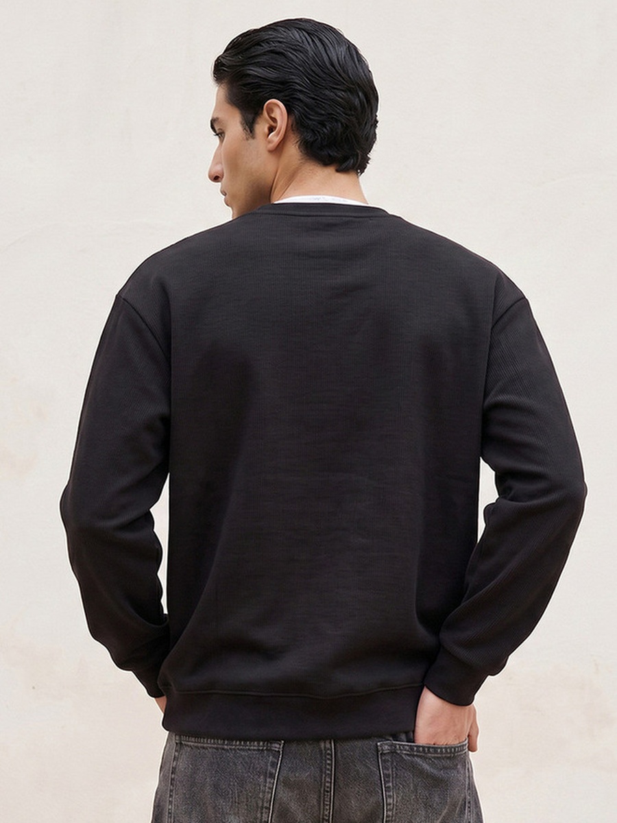 Relaxed Fit Textured Sweatshirt