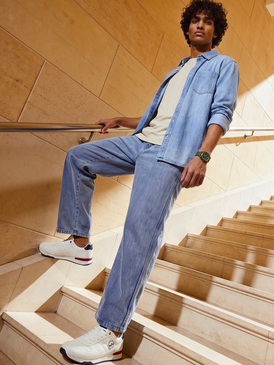 Baggy Fit Drawstring Waist Jeans