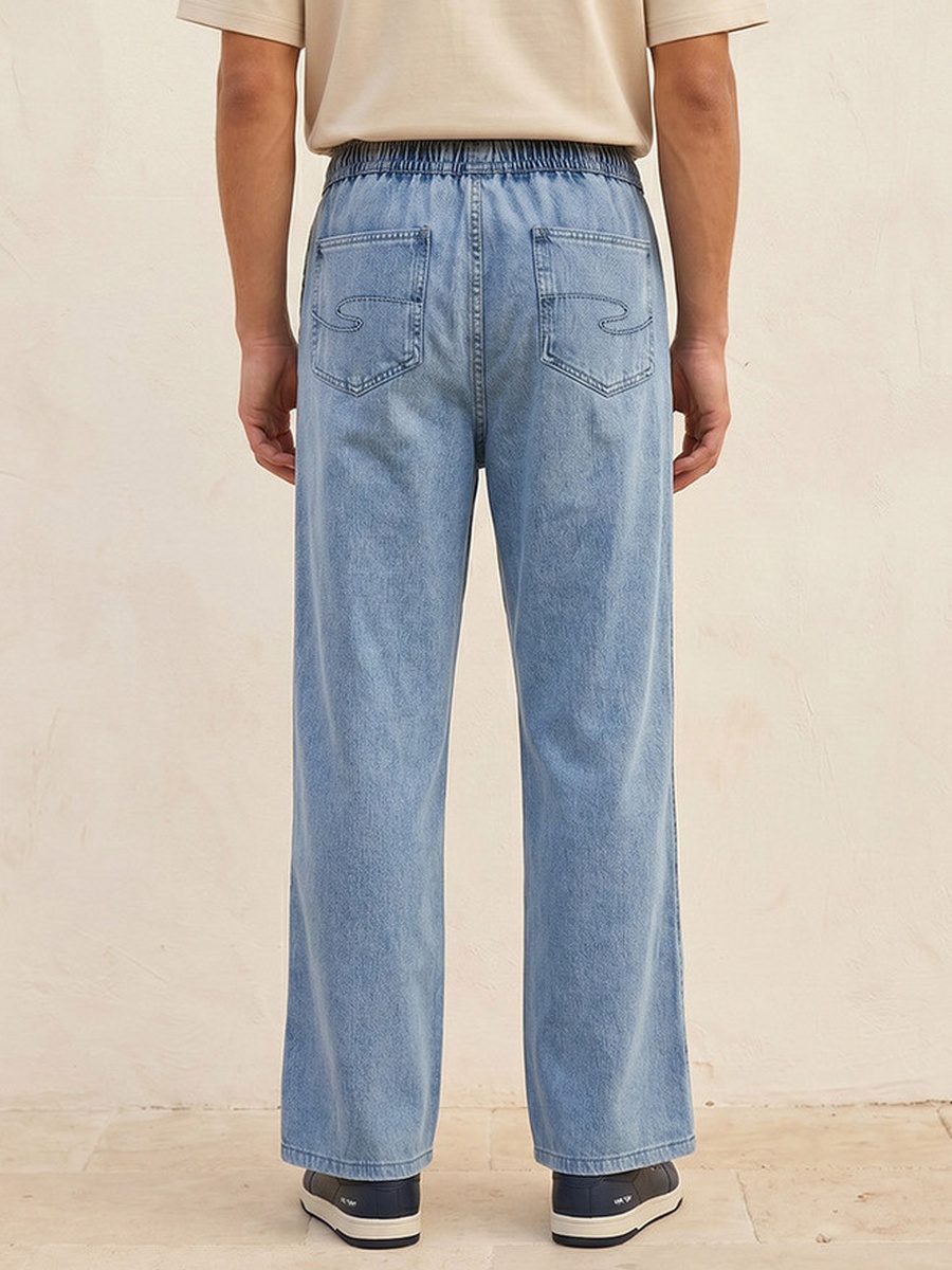 Baggy Fit Drawstring Waist Jeans