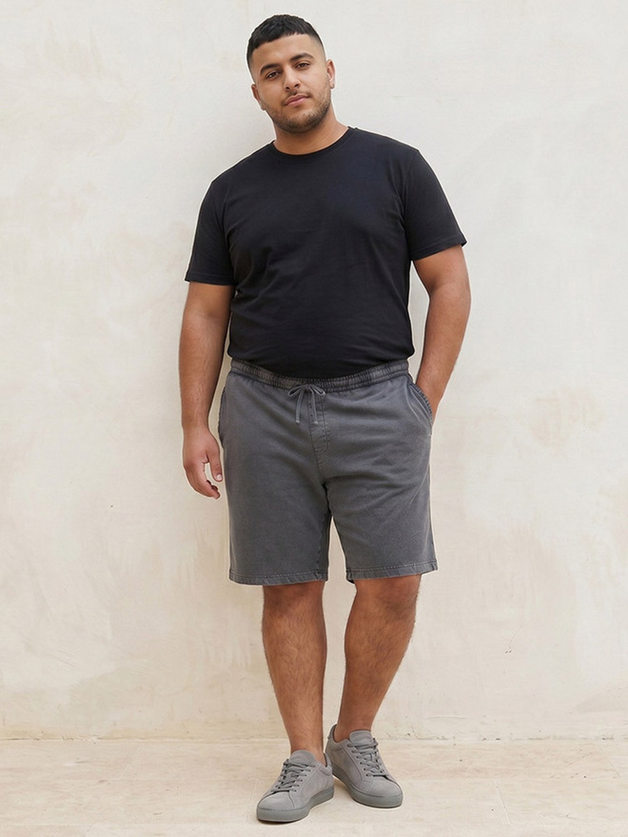 Plus Regular Fit Shorts Cotton