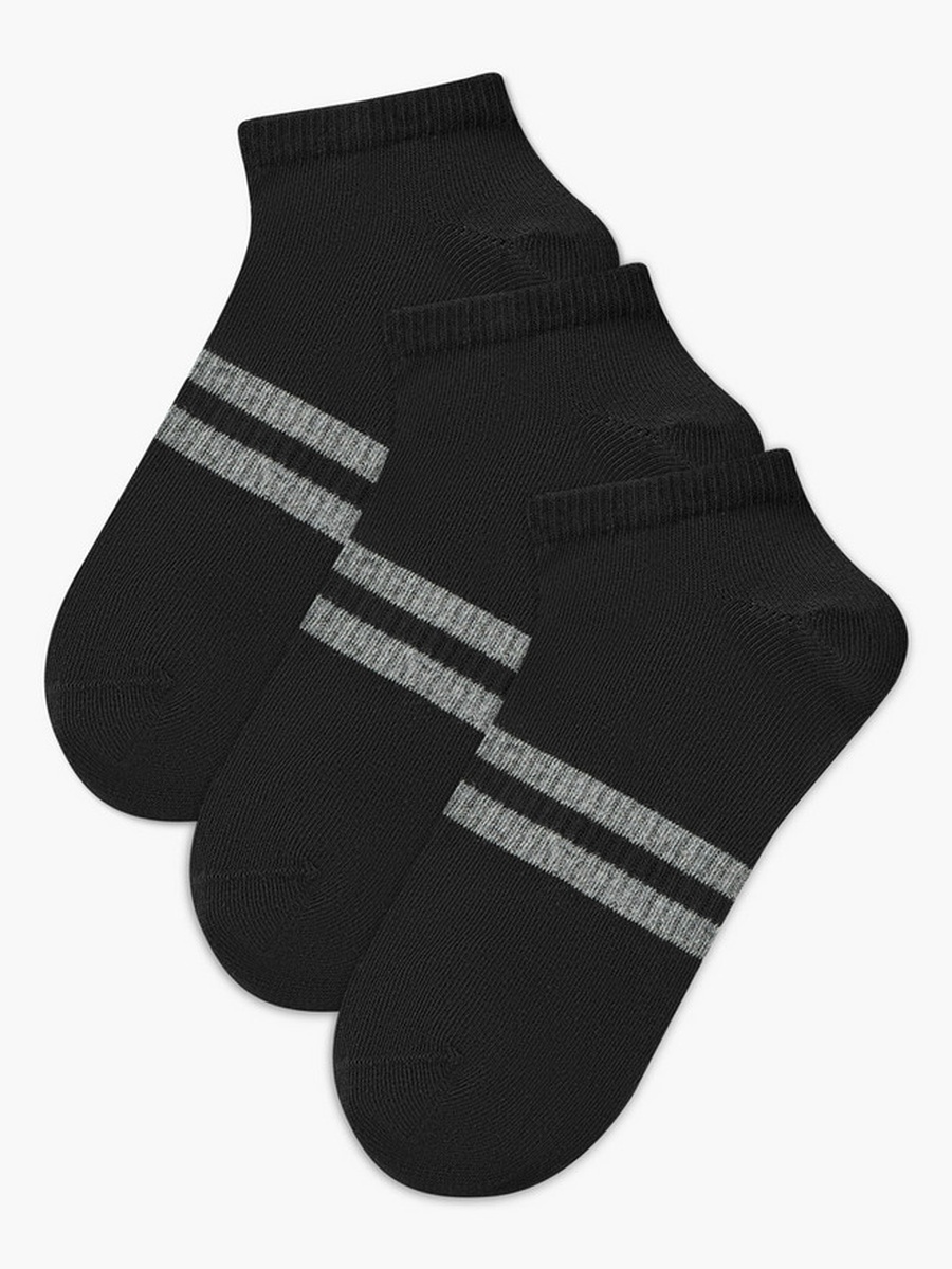 Men Non Terry Ankle Length Socks - Set of 3