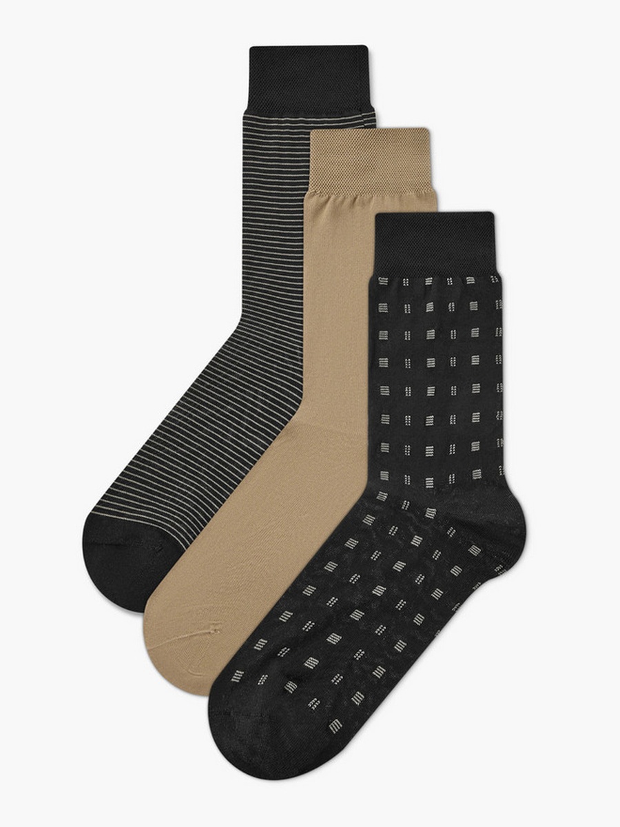 Men Mercerised Formal Socks - Set of 3