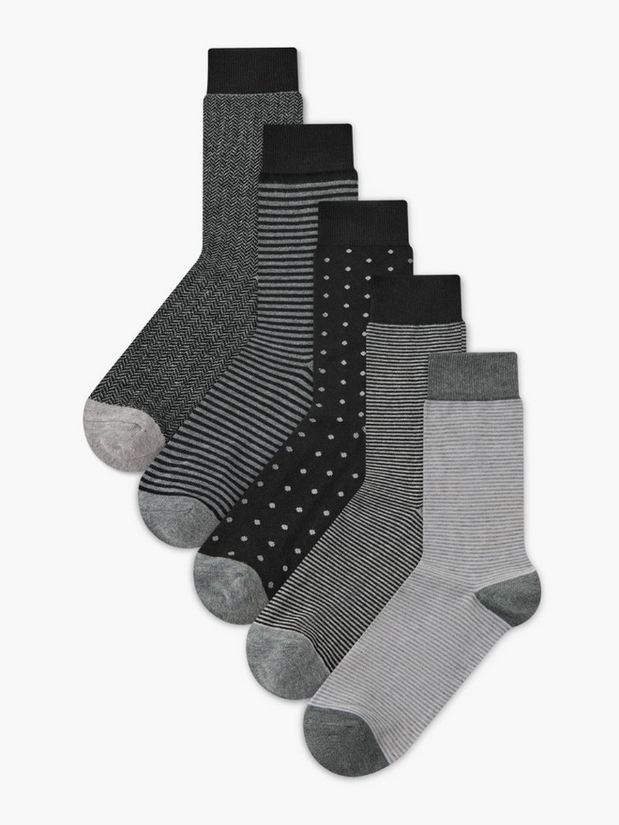 Men Ribbed Formal Socks - Set of 5