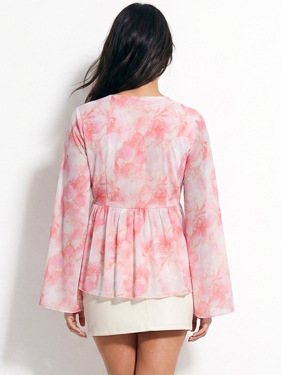 Multi-Color Floral Long Sleeve Blouse
