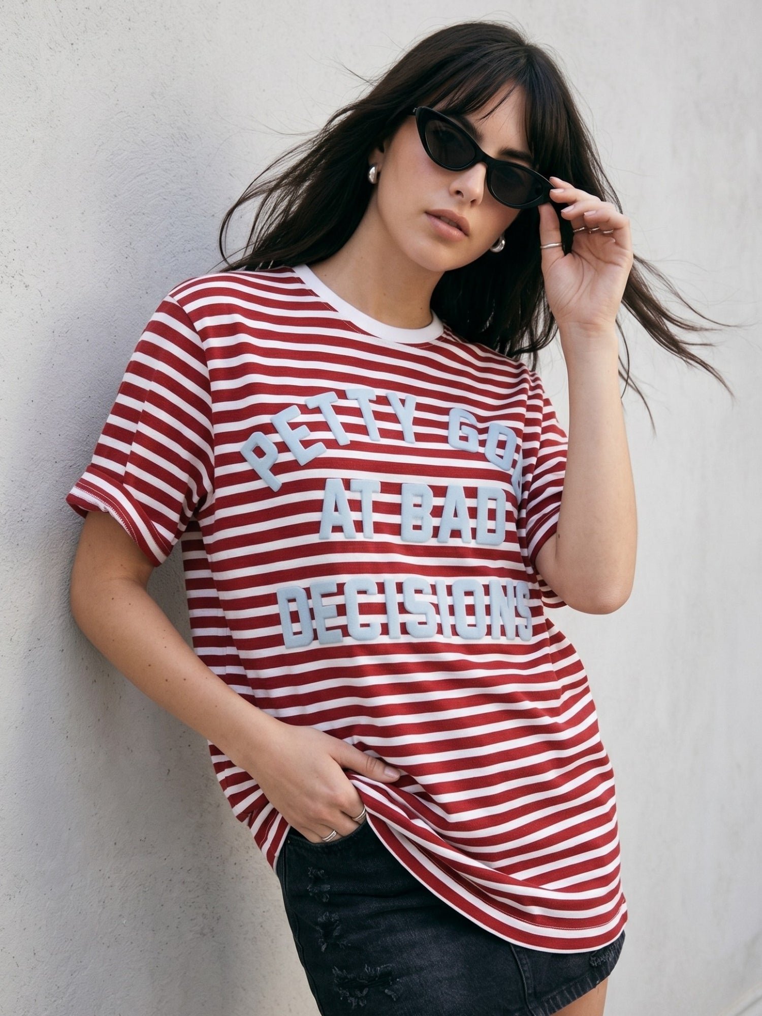 Striped Graphic Short Sleeve T-Shirt