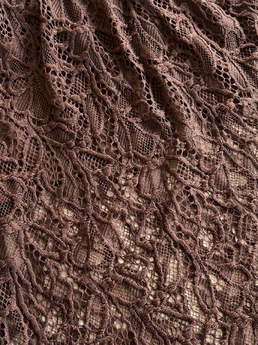 Brown Tube Asymmetric Neck Lace Top