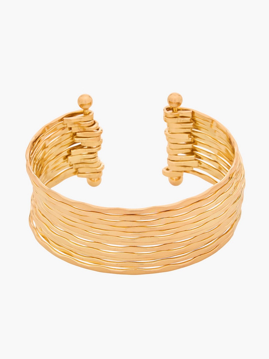 Gold Tone Layered Cuff Bracelet