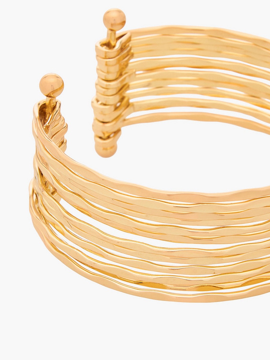 Gold Tone Layered Cuff Bracelet