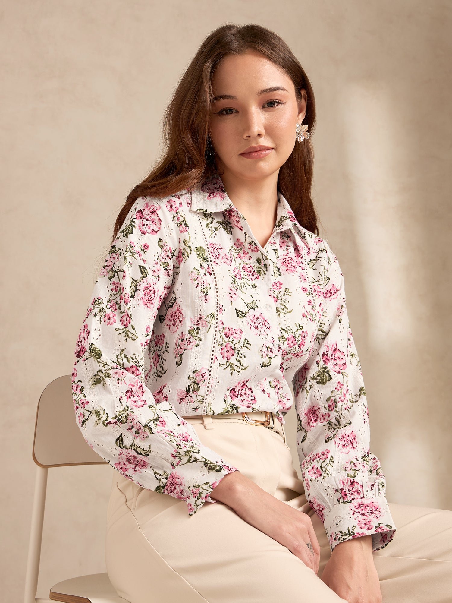 Multi Floral Long Sleeve Shirt
