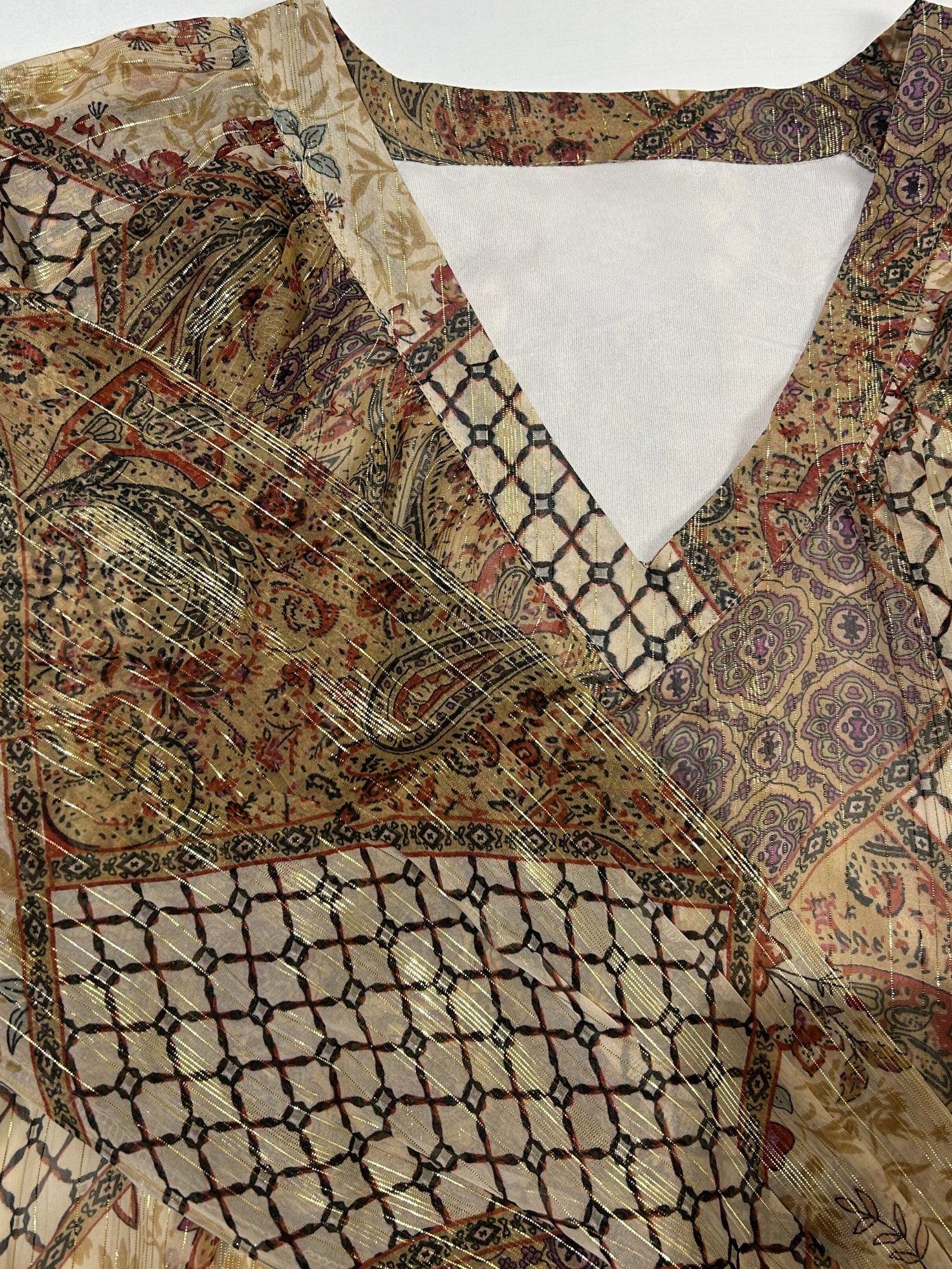 Paisley Print Long Sleeve Blouse
