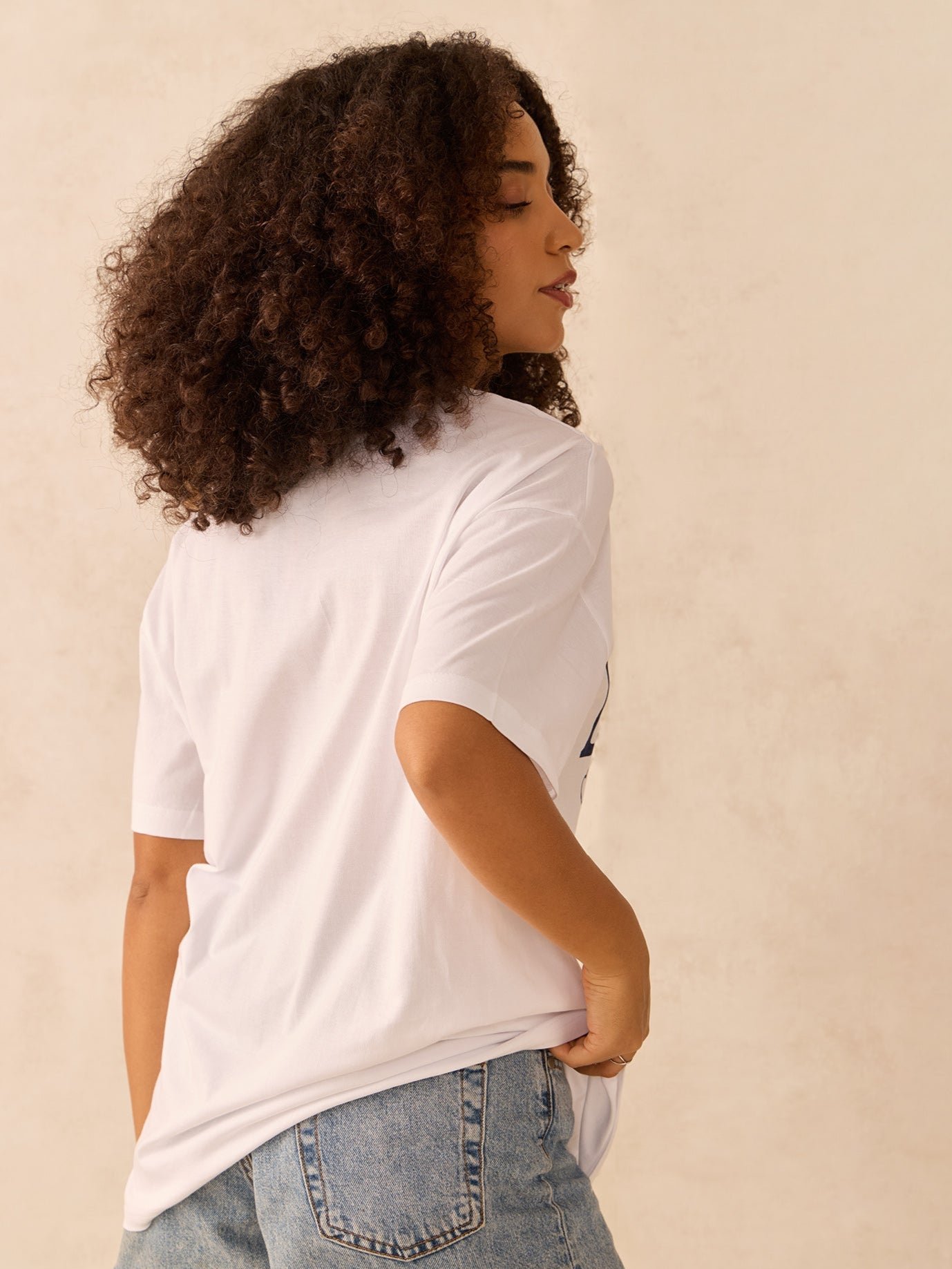 White Short Sleeve Graphic T-Shirt with Cherub Print