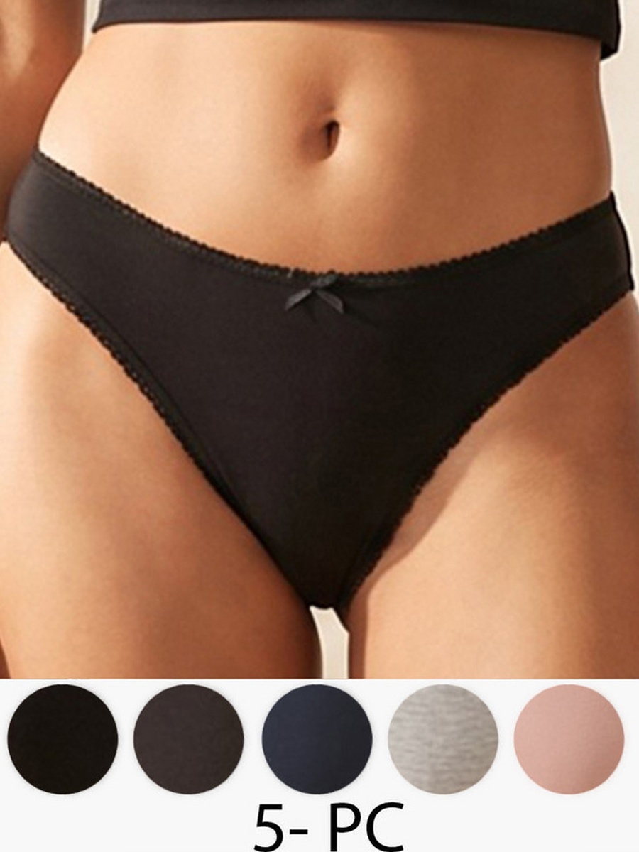 Set of 5 - Bikini Briefs with Bow