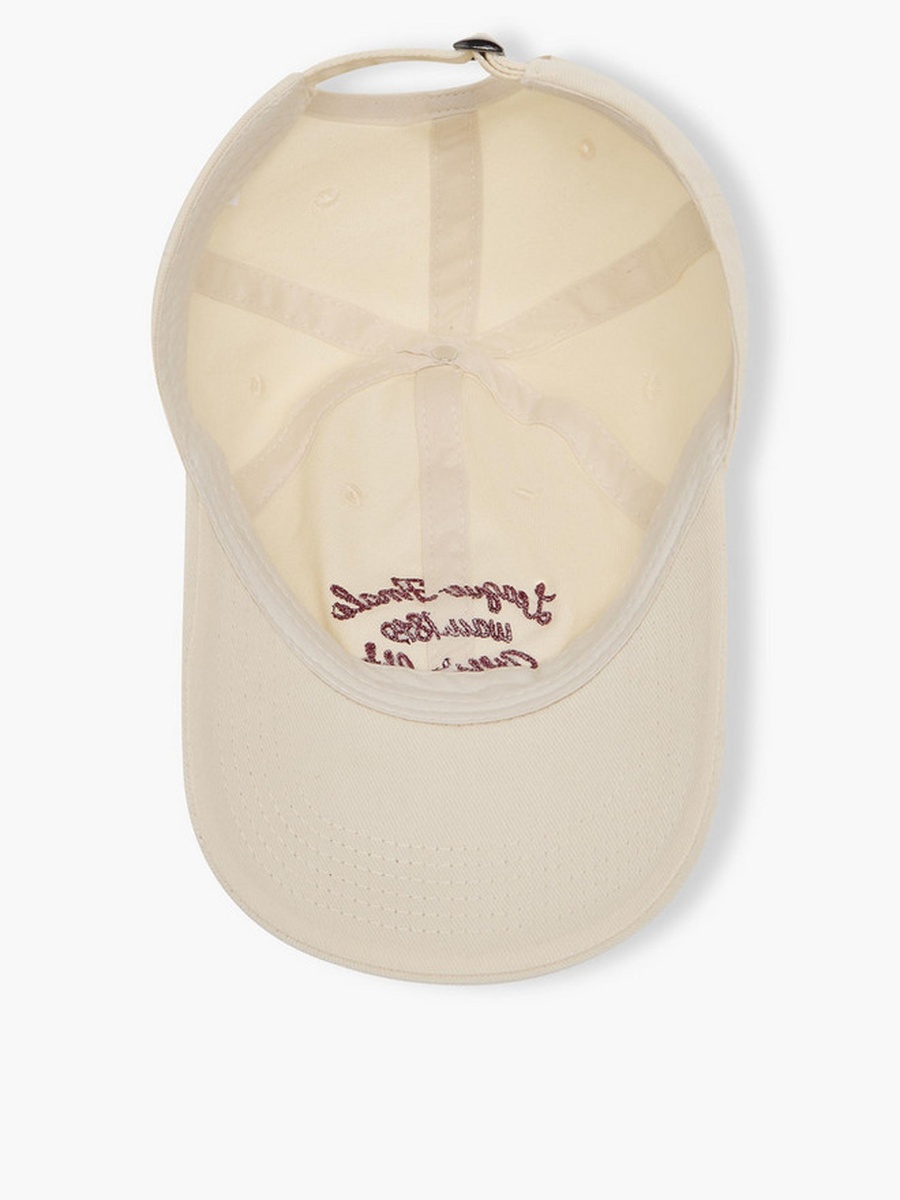 Embroidered Cap with Buckled Strap Closure