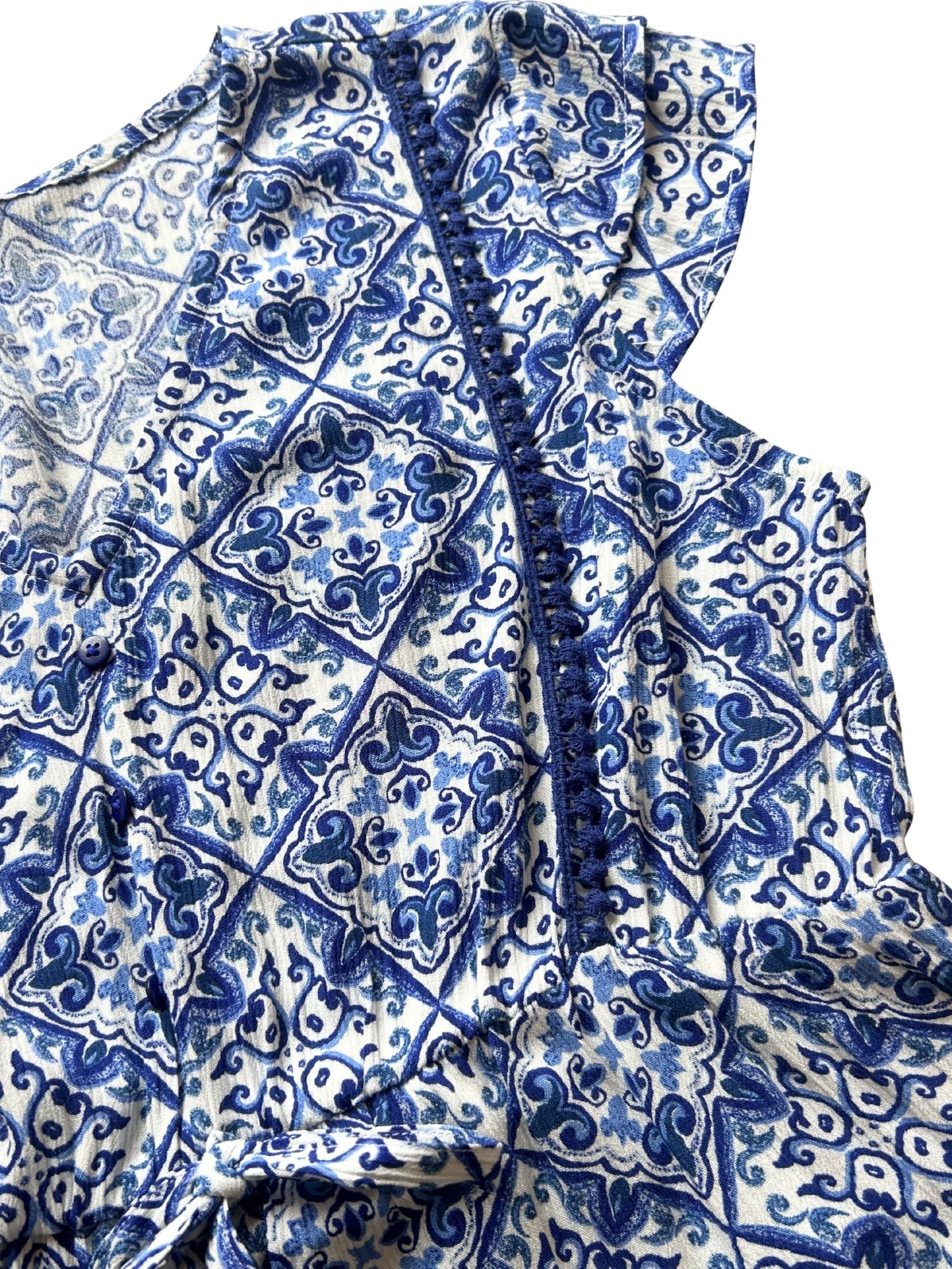 Blue Patterned Short Sleeve 