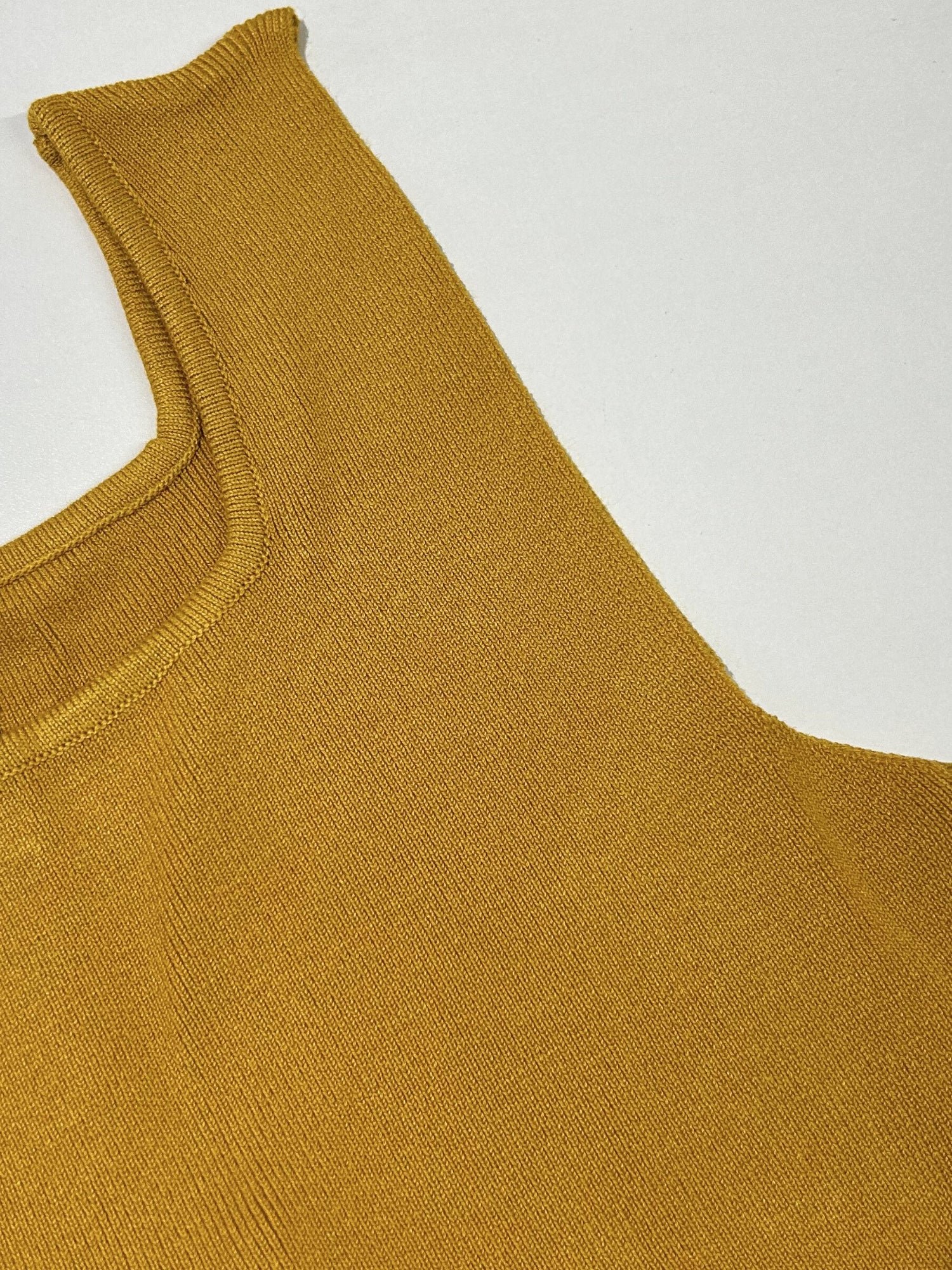 Ribbed Sleeveless Yellow Tank Top