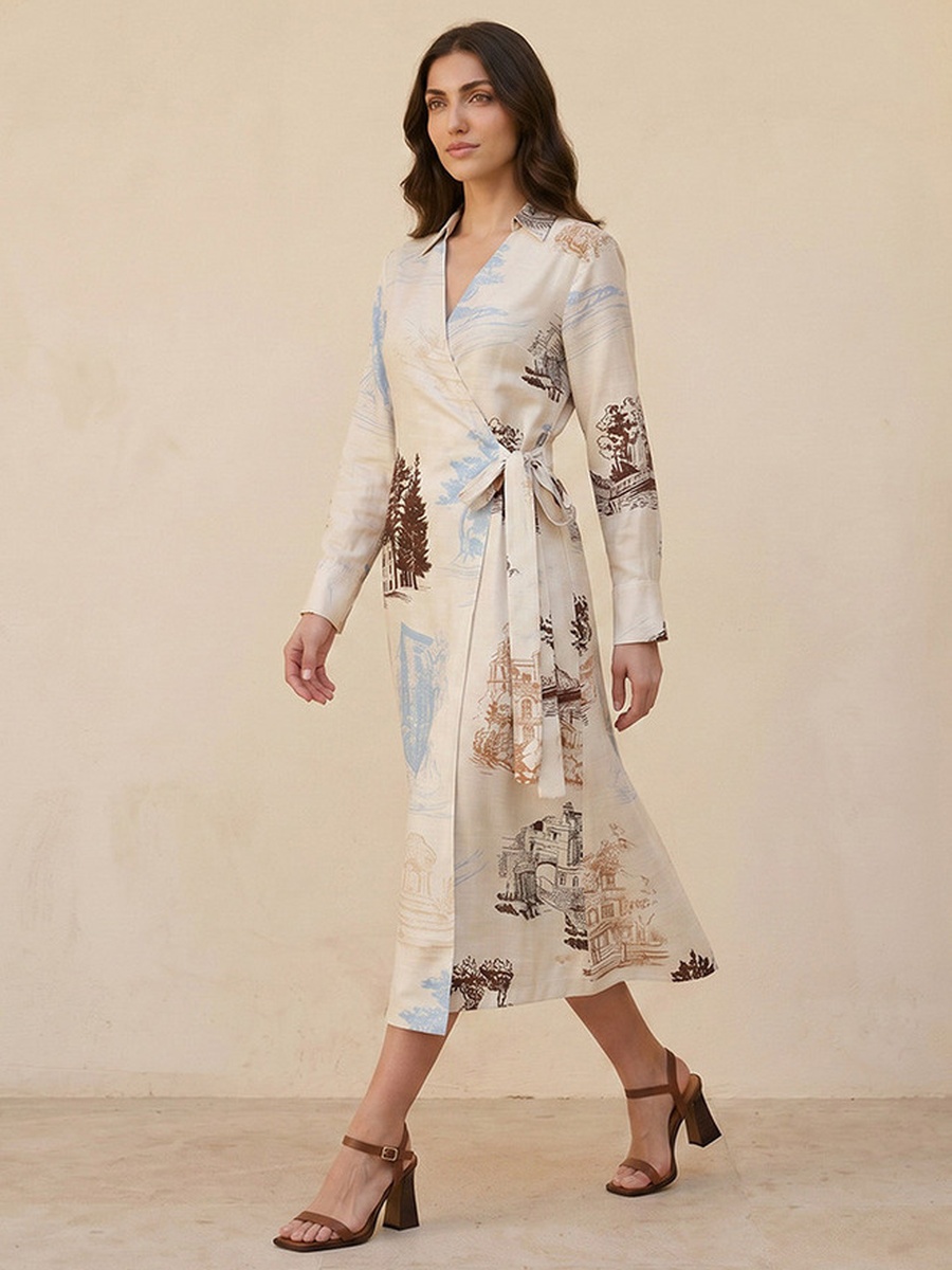 Printed Wrap Dress
