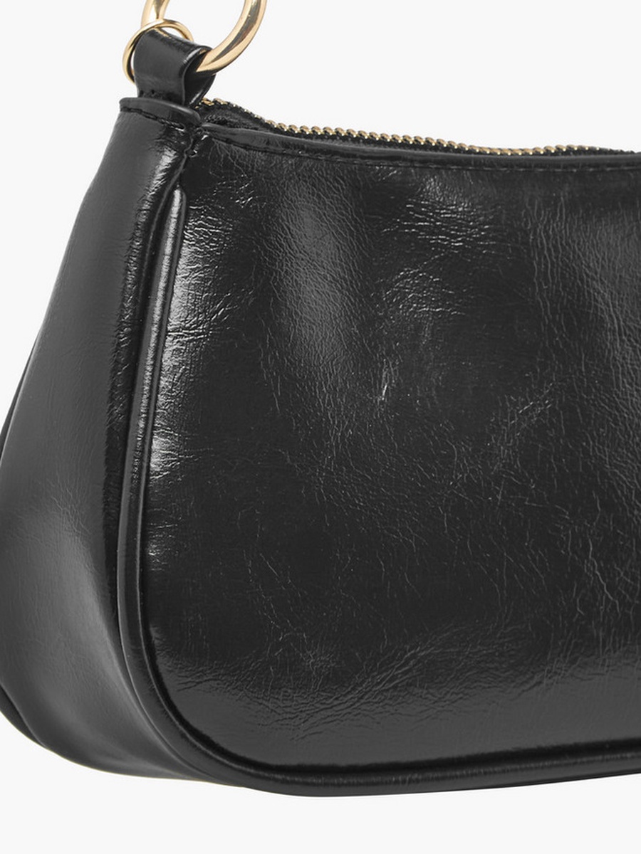 Chain Detail Shoulder Bag with Zip Closure