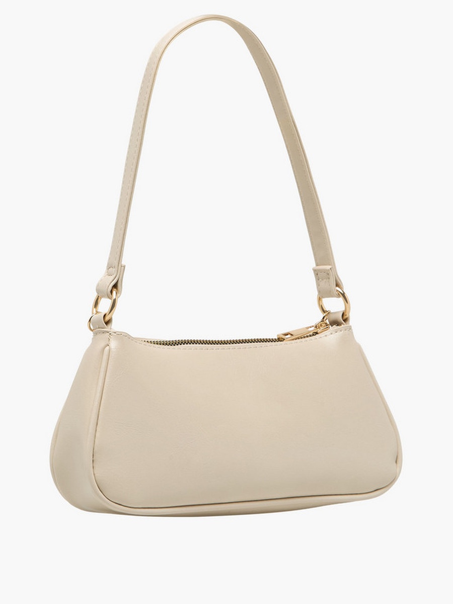 Chain Detail Shoulder Bag with Zip Closure