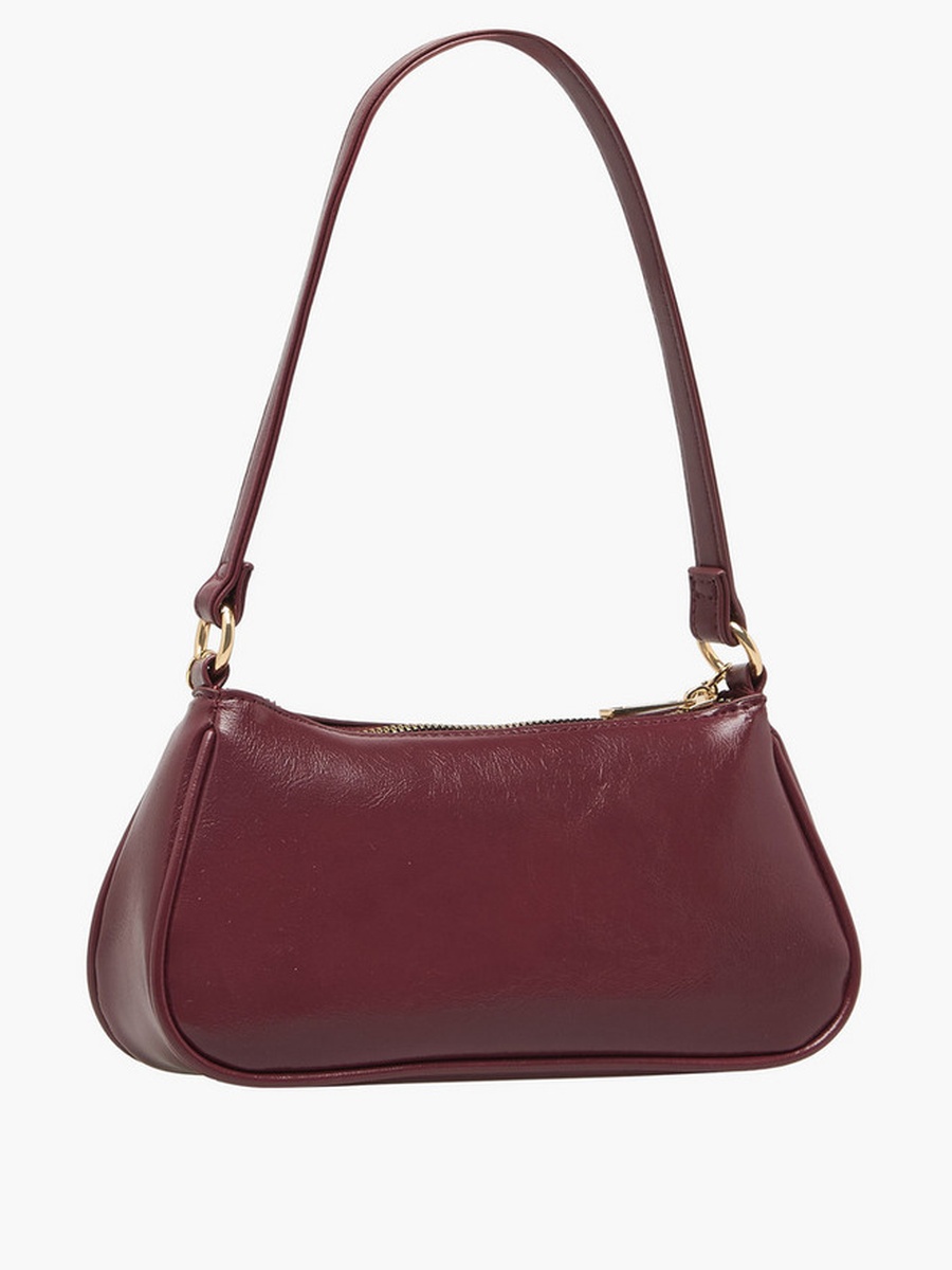 Chain Detail Shoulder Bag with Zip Closure