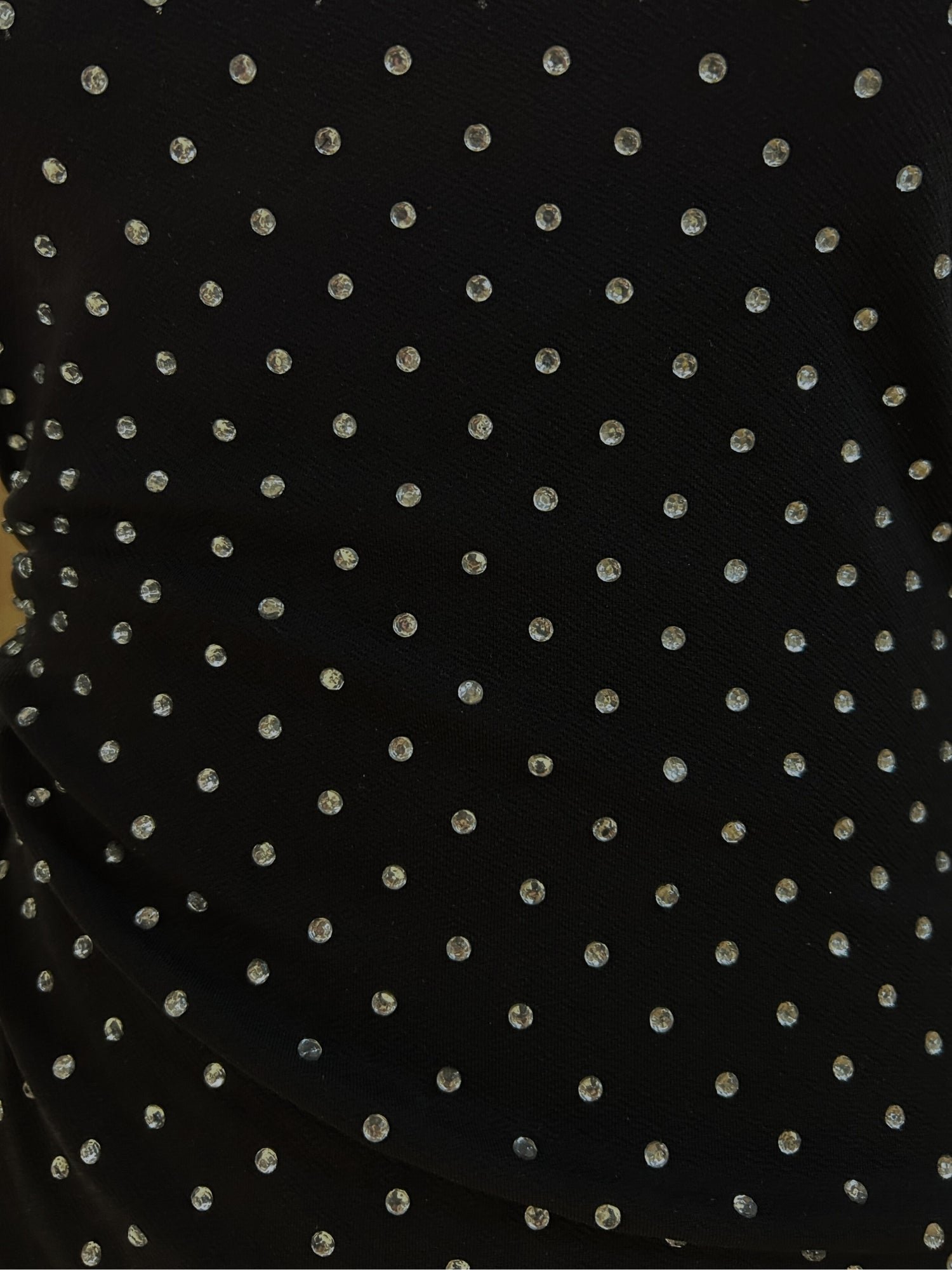 Black Sleeveless Embellished Asymmetric Top