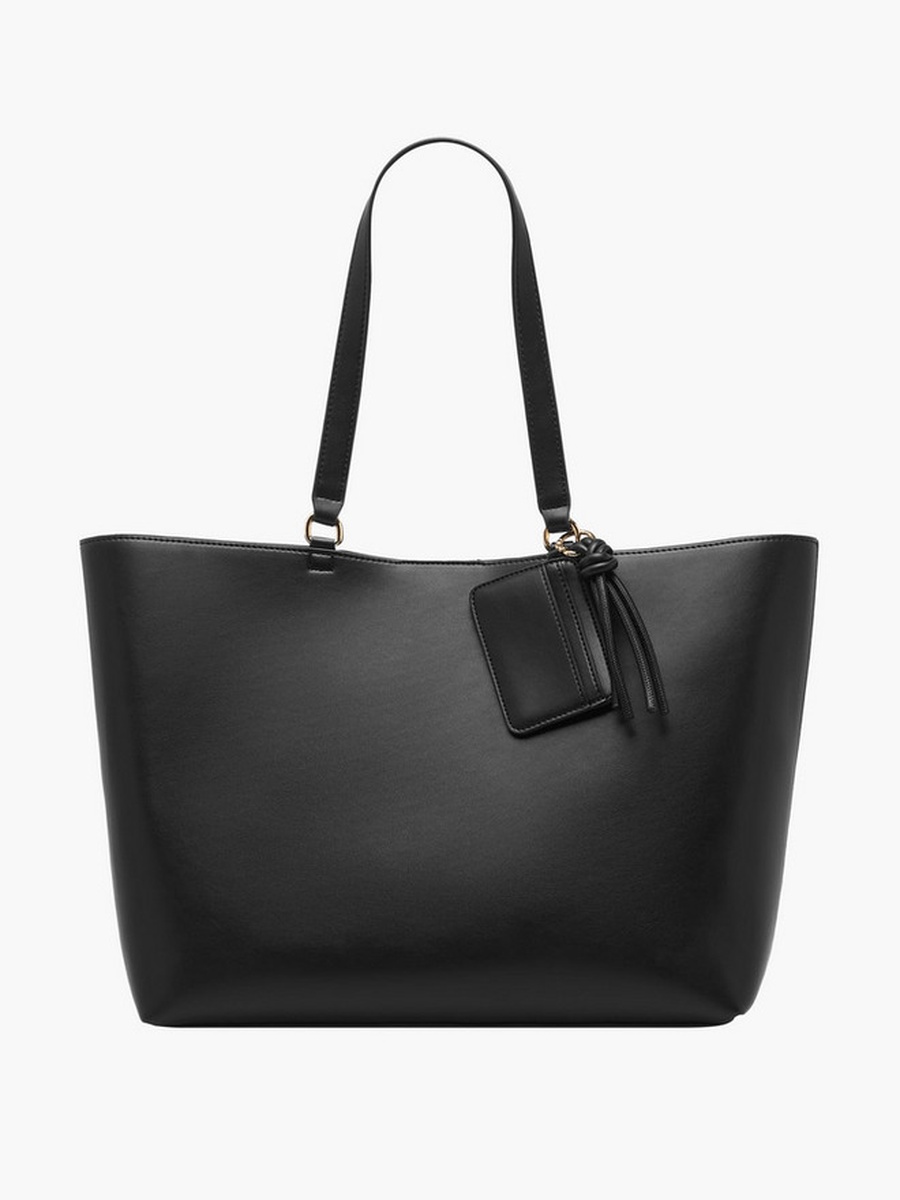 Tassel Detail Tote Bag with Button Closure