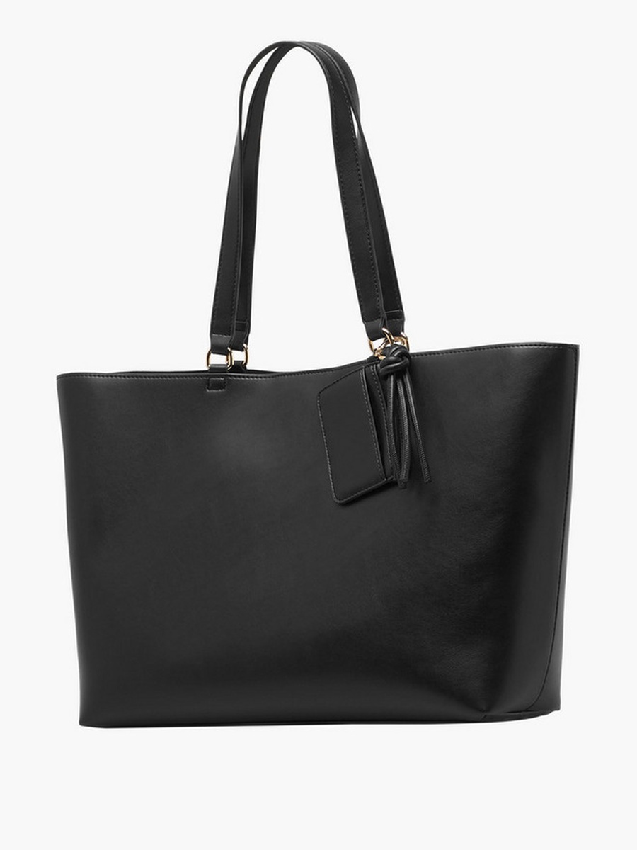 Tassel Detail Tote Bag with Button Closure