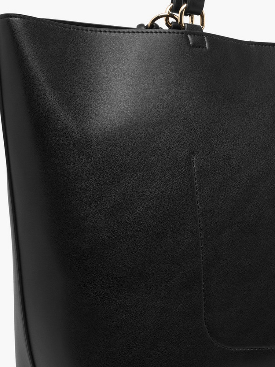 Tassel Detail Tote Bag with Button Closure