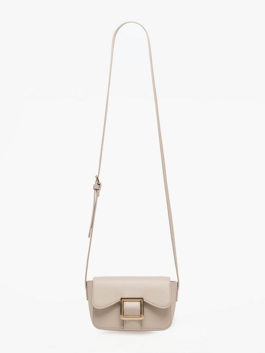 Buckle Accent Crossbody Bag with Magnetic Button Closure
