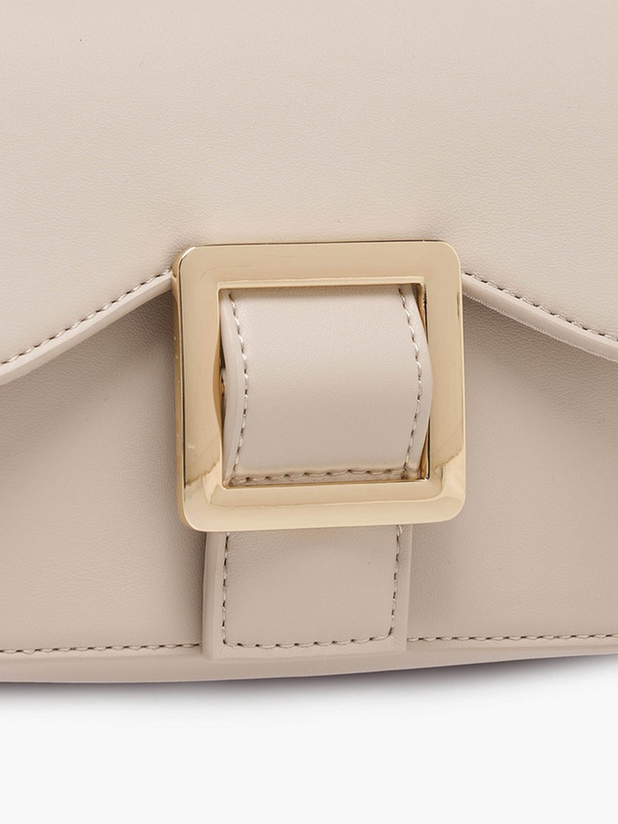 Buckle Accent Crossbody Bag with Magnetic Button Closure