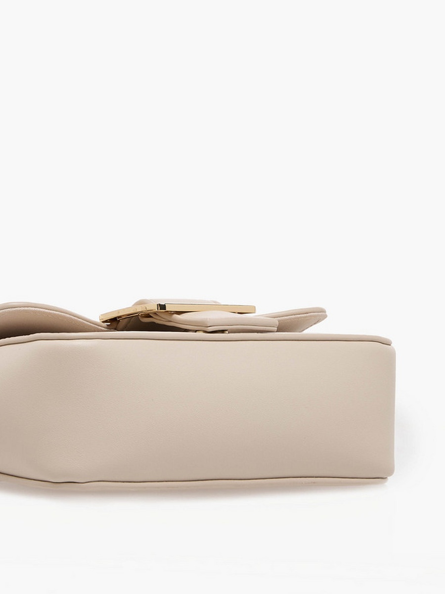 Buckle Accent Crossbody Bag with Magnetic Button Closure