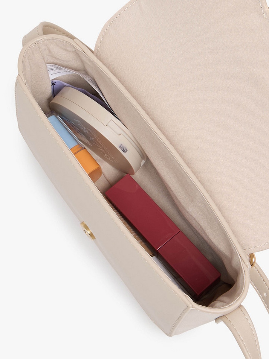 Buckle Accent Crossbody Bag with Magnetic Button Closure