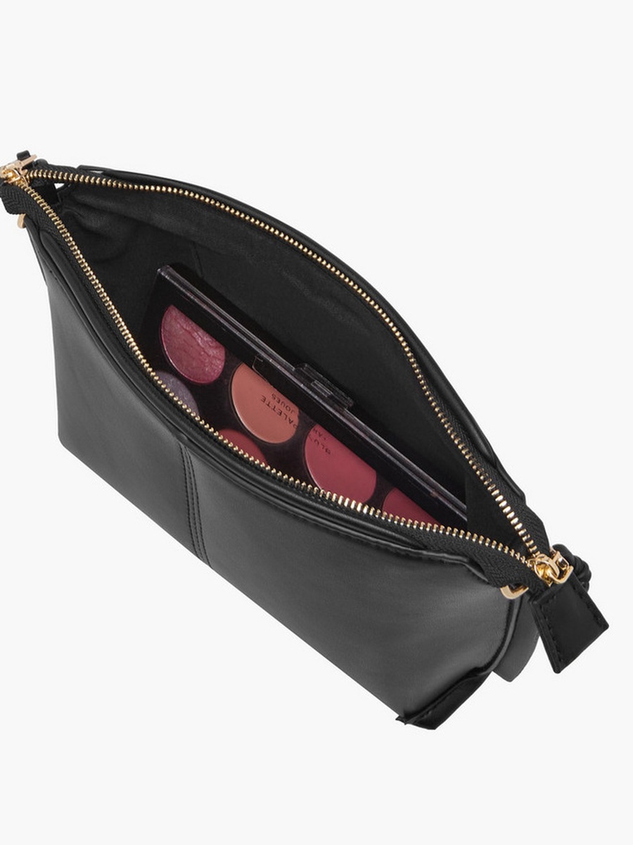 Textured Crossbody Bag with Printed Strap