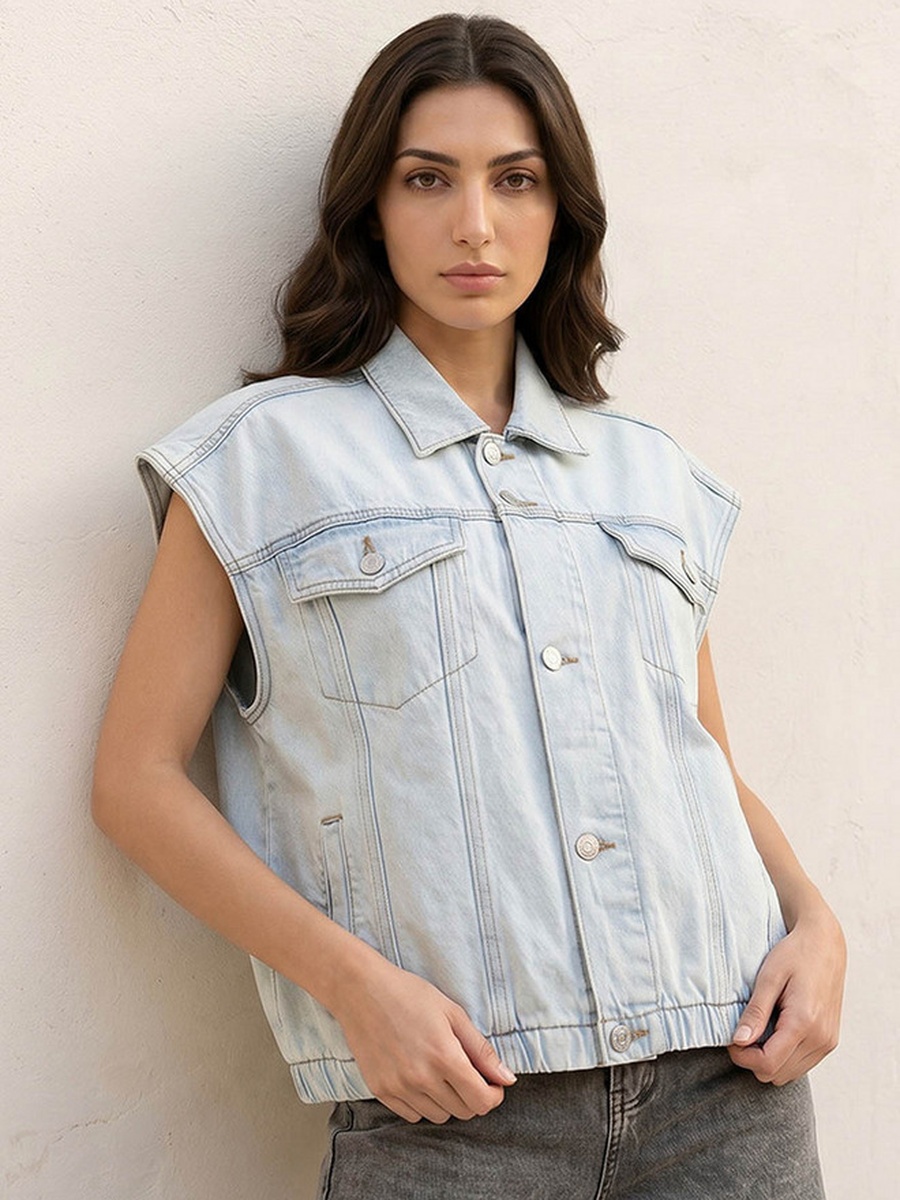 Regular Cotton Gilet with Pockets