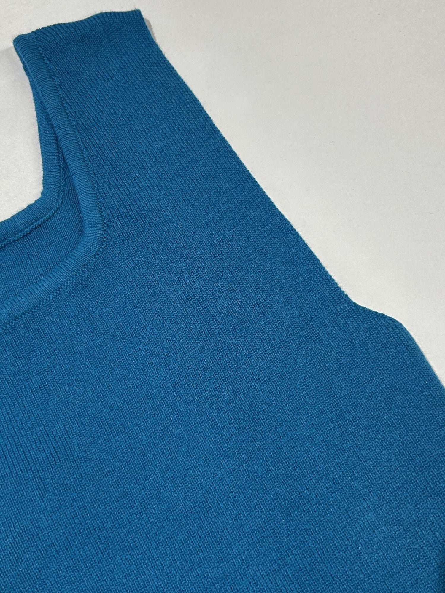 Teal Ribbed Square Neck Tank Top