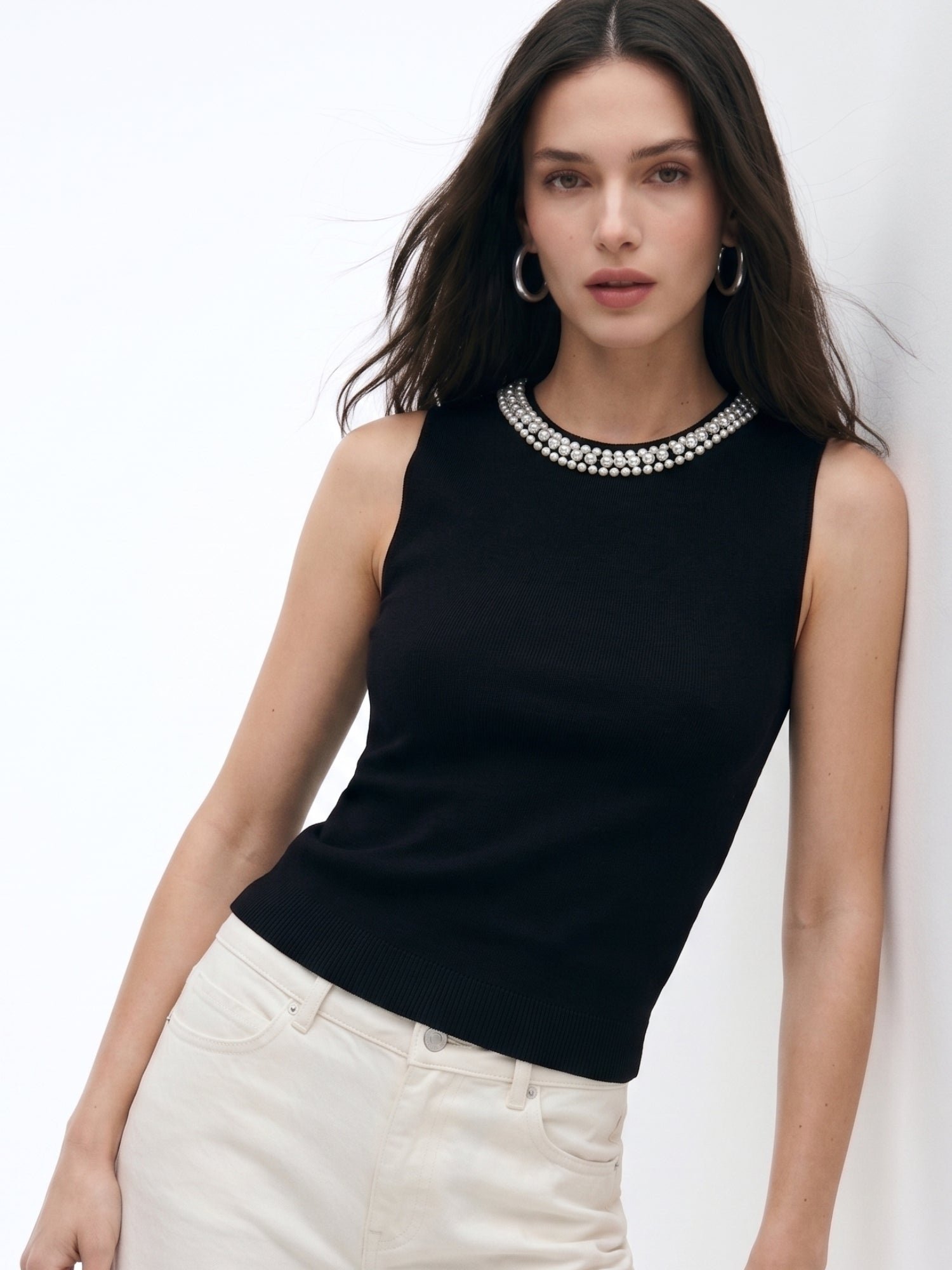 Black Pearl Studded Top