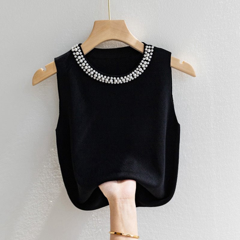Black Pearl Studded Top