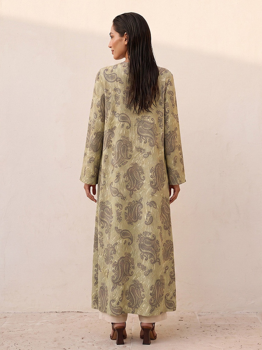 Paisley Print Longline Kimono Shrug