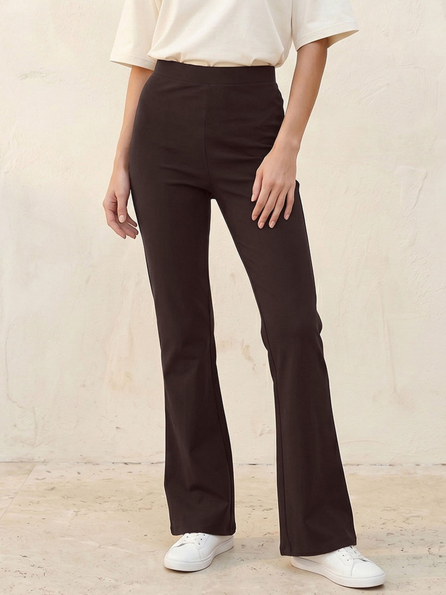 Elasticated Waist Full Length Flared Leggings