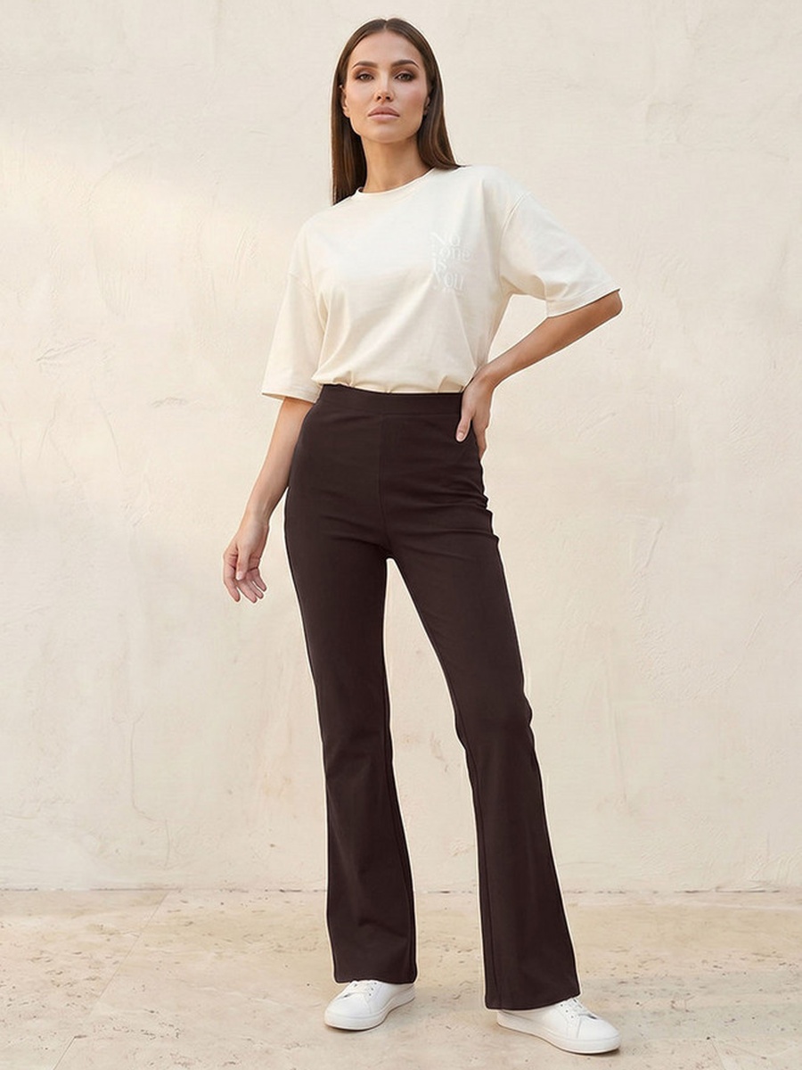 Elasticated Waist Full Length Flared Leggings